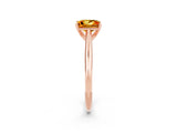 Rose gold Princess Cut Citrine Solitaire Engagement Ring with Cathedral Setting and Four-Prong Mount_26