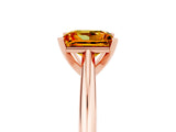 Rose gold Princess Cut Citrine Solitaire Engagement Ring with Cathedral Setting and Four-Prong Mount_29