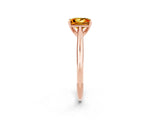 Rose gold Princess Cut Citrine Solitaire Engagement Ring with Cathedral Setting and Four-Prong Mount_68