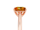 Rose gold Princess Cut Citrine Solitaire Engagement Ring with Cathedral Setting and Four-Prong Mount_71