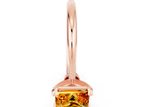 Rose gold Princess Cut Citrine Solitaire Engagement Ring with Classic Band and Four-Prong Setting_24