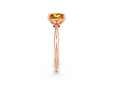 Rose gold Princess Cut Citrine Solitaire Engagement Ring with Classic Band and Four-Prong Setting_26