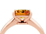 Rose gold Princess Cut Citrine Solitaire Engagement Ring with Classic Band and Four-Prong Setting_28