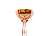 Rose gold Princess Cut Citrine Solitaire Engagement Ring with Classic Band and Four-Prong Setting_29