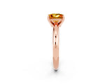 Rose gold Princess Cut Citrine Solitaire Engagement Ring with Round Band and Four-Prong Setting_2