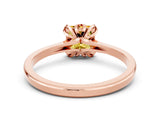 Rose gold Princess Cut Citrine Solitaire Ring with Flower Prong Setting and Classic Band_12