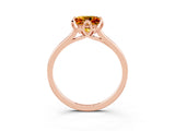 Rose gold Princess Cut Citrine Solitaire Ring with Flower Prong Setting and Classic Band_39