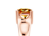 Rose gold Princess Cut Citrine Solitaire Ring with Wide Band and Prong Setting_5