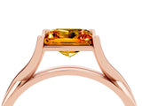 Rose gold Princess Cut Citrine Solitaire Twist Band Prong Setting Ring_40