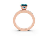 Rose gold Princess Cut Cut Channel Set Diamond Engagement Ring with Four-Prong Setting_10