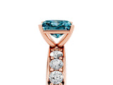 Rose gold Princess Cut Cut Channel Set Diamond Engagement Ring with Four-Prong Setting_12