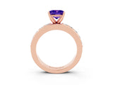 Rose gold Princess Cut Cut Channel Set Diamond Engagement Ring with Four-Prong Setting_15