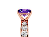 Rose gold Princess Cut Cut Channel Set Diamond Engagement Ring with Four-Prong Setting_17