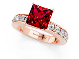 Rose gold Princess Cut Cut Channel Set Diamond Engagement Ring with Four-Prong Setting_1