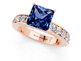 Rose gold Princess Cut Cut Channel Set Diamond Engagement Ring with Four-Prong Setting_1
