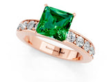 Rose gold Princess Cut Cut Channel Set Diamond Engagement Ring with Four-Prong Setting_1