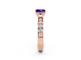 Rose gold Princess Cut Cut Channel Set Diamond Engagement Ring with Four-Prong Setting_2