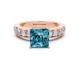 Rose gold Princess Cut Cut Channel Set Diamond Engagement Ring with Four-Prong Setting_25