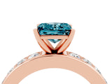 Rose gold Princess Cut Cut Channel Set Diamond Engagement Ring with Four-Prong Setting_29