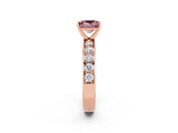 Rose gold Princess Cut Cut Channel Set Diamond Engagement Ring with Four-Prong Setting_2