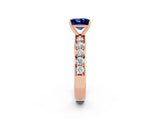 Rose gold Princess Cut Cut Channel Set Diamond Engagement Ring with Four-Prong Setting_2