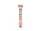 Rose gold Princess Cut Cut Channel Set Diamond Engagement Ring with Four-Prong Setting_2