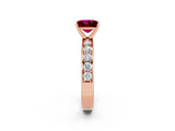 Rose gold Princess Cut Cut Channel Set Diamond Engagement Ring with Four-Prong Setting_2