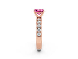 Rose gold Princess Cut Cut Channel Set Diamond Engagement Ring with Four-Prong Setting_2