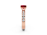 Rose gold Princess Cut Cut Channel Set Diamond Engagement Ring with Four-Prong Setting_2