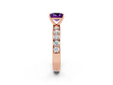 Rose gold Princess Cut Cut Channel Set Diamond Engagement Ring with Four-Prong Setting_2