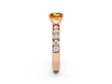 Rose gold Princess Cut Cut Channel Set Diamond Engagement Ring with Four-Prong Setting_2