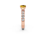 Rose gold Princess Cut Cut Channel Set Diamond Engagement Ring with Four-Prong Setting_2