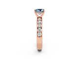 Rose gold Princess Cut Cut Channel Set Diamond Engagement Ring with Four-Prong Setting_2
