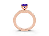 Rose gold Princess Cut Cut Channel Set Diamond Engagement Ring with Four-Prong Setting_3
