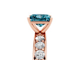 Rose gold Princess Cut Cut Channel Set Diamond Engagement Ring with Four-Prong Setting_30
