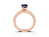 Rose gold Princess Cut Cut Channel Set Diamond Engagement Ring with Four-Prong Setting_3