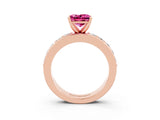 Rose gold Princess Cut Cut Channel Set Diamond Engagement Ring with Four-Prong Setting_3