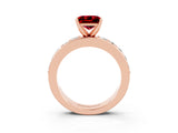 Rose gold Princess Cut Cut Channel Set Diamond Engagement Ring with Four-Prong Setting_3