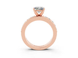 Rose gold Princess Cut Cut Channel Set Diamond Engagement Ring with Four-Prong Setting_3