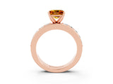 Rose gold Princess Cut Cut Channel Set Diamond Engagement Ring with Four-Prong Setting_3