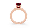 Rose gold Princess Cut Cut Channel Set Diamond Engagement Ring with Four-Prong Setting_3