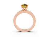 Rose gold Princess Cut Cut Channel Set Diamond Engagement Ring with Four-Prong Setting_3
