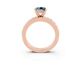 Rose gold Princess Cut Cut Channel Set Diamond Engagement Ring with Four-Prong Setting_3