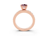 Rose gold Princess Cut Cut Channel Set Diamond Engagement Ring with Four-Prong Setting_3