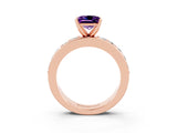 Rose gold Princess Cut Cut Channel Set Diamond Engagement Ring with Four-Prong Setting_3