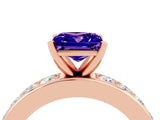 Rose gold Princess Cut Cut Channel Set Diamond Engagement Ring with Four-Prong Setting_4