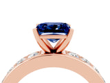Rose gold Princess Cut Cut Channel Set Diamond Engagement Ring with Four-Prong Setting_4