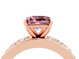 Rose gold Princess Cut Cut Channel Set Diamond Engagement Ring with Four-Prong Setting_4