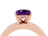 Rose gold Princess Cut Cut Channel Set Diamond Engagement Ring with Four-Prong Setting_4