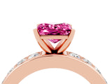 Rose gold Princess Cut Cut Channel Set Diamond Engagement Ring with Four-Prong Setting_4